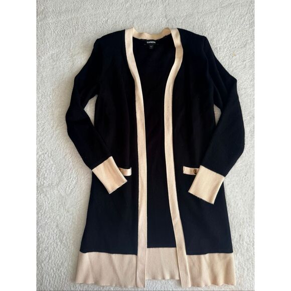 Express black and cream long sweater size xs - Picture 2 of 7